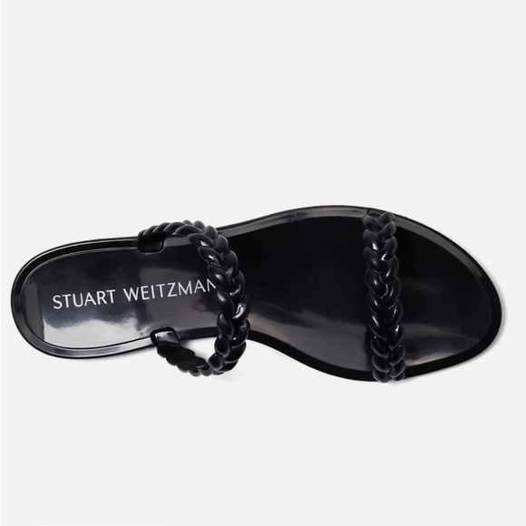 Stuart Weitzman Braida Sawyer Jelly Sandals Sz 6 Black - Picture 3 of 4